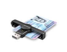 AXAGON Foldable pocket USB-A contact Smart/ID card reader | CRE-SMPA