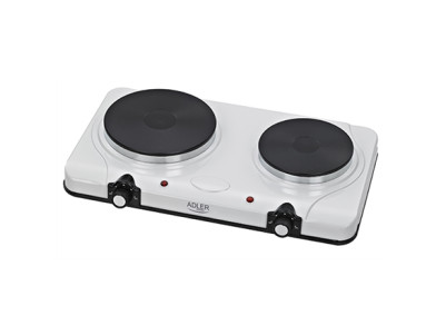 Adler | Free standing table hob | AD 6504 | Number of burners/cooking zones 2 | White | Electric