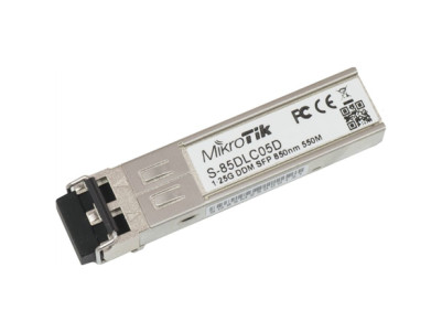 MikroTik | S-85DLC05D | SFP | Multi-Mode Fiber | Dual LC | 10/100/1000 Mbit/s | Wavelength 850 nm | Maximum transfer distance 55