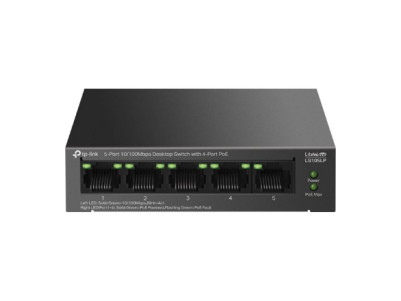 TP-LINK | 5-Port 10/100Mbps Switch with 4-Port PoE | LS105LP | Unmanaged | Desktop