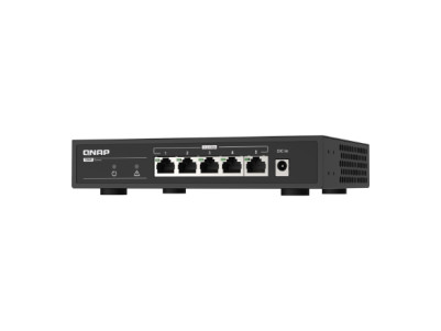 QNAP | 5 port 2.5Gbps Auto Negotiation (2.5G/1G/100M) | QSW-1105-5T | Unmanaged | Desktop | Gigabit Ethernet (copper) ports quan