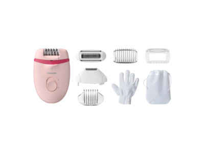 Philips | Corded Compact Epilator | BRE285/00 Satinelle Essential | White/Pink