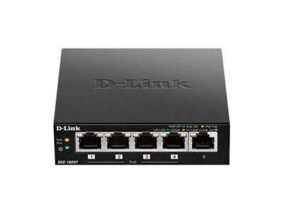 D-Link | Switch | DGS-1005P | Unmanaged | Desktop | Gigabit Ethernet (copper) ports quantity 5 | Power over Ethernet (PoE) ports